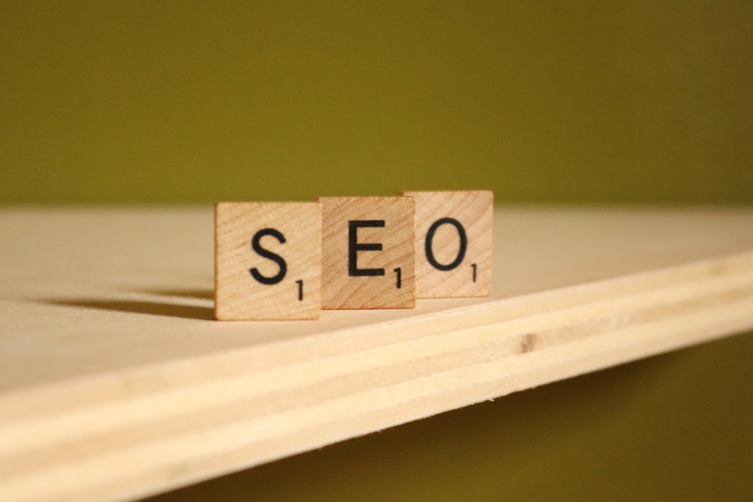 Wooden pieces forming SEO word