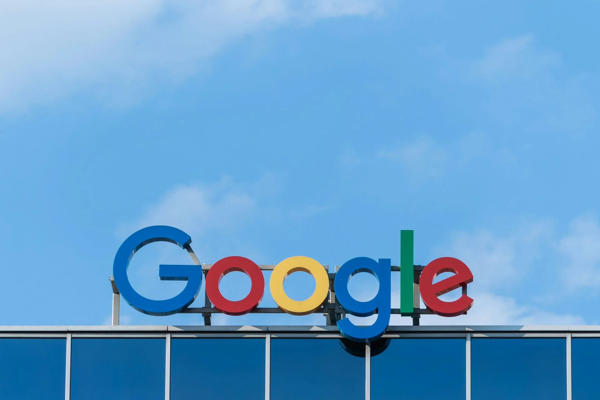 Google Sign With a Blue Sky Background